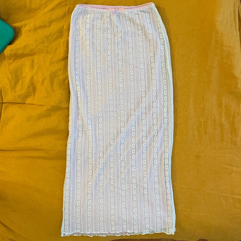 Urban outfitters lace overlay maxi bodycon skirt